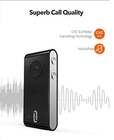 Adaptador Bluetooth AUX TaoTronics, receptor Bluetooth AptX de baja latencia, para coche - Quierox - Tienda Online