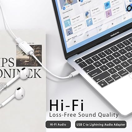 Adaptador de audio USB C a Lightning, convertidor de auriculares Lightning tipo C - Quierox - Tienda Online
