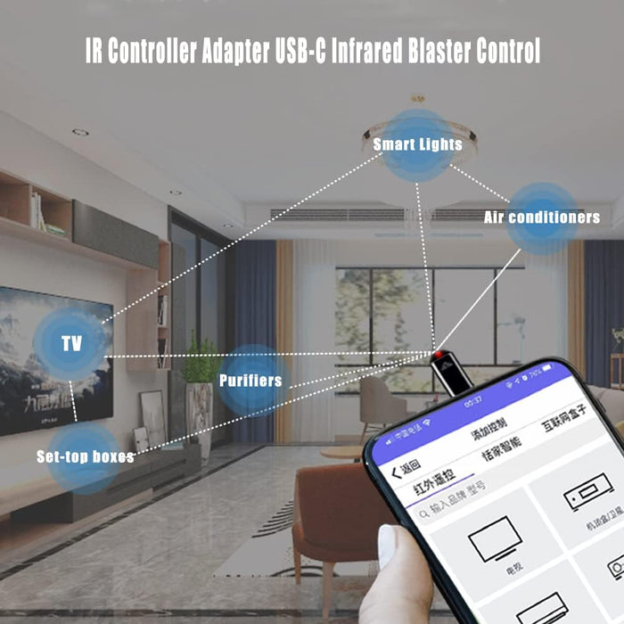 Adaptador de Controlador IR Universal para Smartphone, Control infrarrojo USB - C - Quierox - Tienda Online