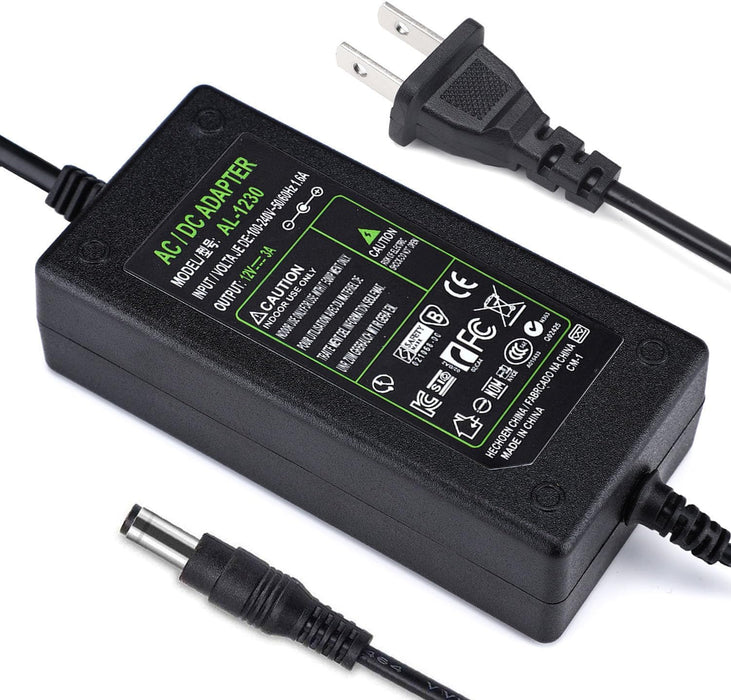 Adaptador de corriente CC 12 V 3 A, enchufe estadounidense - Quierox - Tienda Online