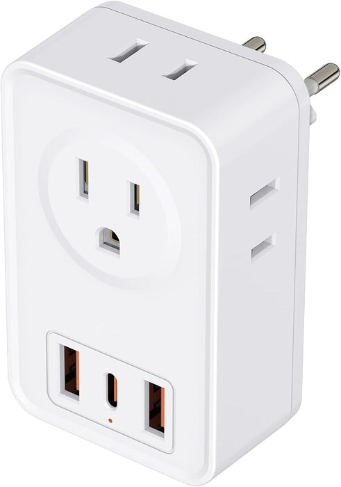 Adaptador de enchufe de viaje europeo, 3 cargador USB (1 puerto USB C) - Quierox - Tienda Online