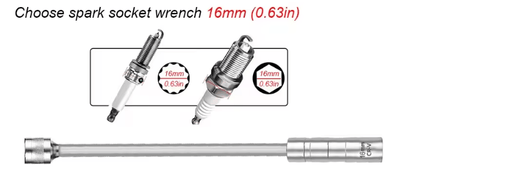 Adaptador de llave de bujías magnético con extensión larga giratoria para instalación - Quierox - Tienda Online