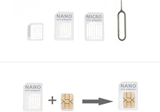 Adaptador de Tarjeta SIM, 4 en 1 Convertidor de Tarjeta SIM - Quierox - Tienda Online