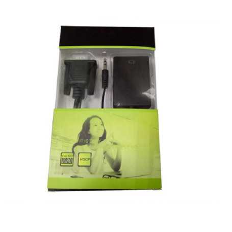 Adaptador HDMI a VGA Calidad HD con Cable de Alimentación USB - Negro - Quierox - Tienda Online