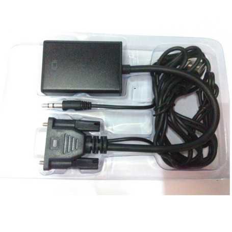 Adaptador HDMI a VGA Calidad HD con Cable de Alimentación USB - Negro - Quierox - Tienda Online