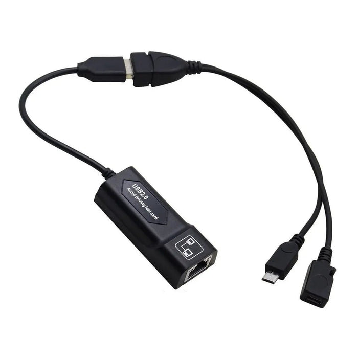 Adaptador Micro USB 2.0 a RJ45, cable convertidor USB 2.0 LAN Ethernet - Quierox - Tienda Online