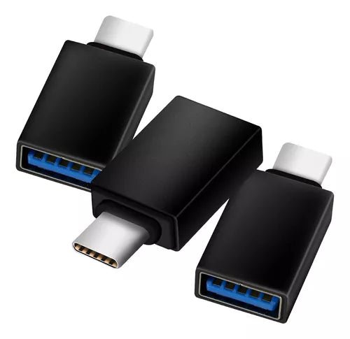 Adaptador Otg Usb Hembra A Tipo C Macho, Color Negro, 3 Piezas - Quierox - Tienda Online