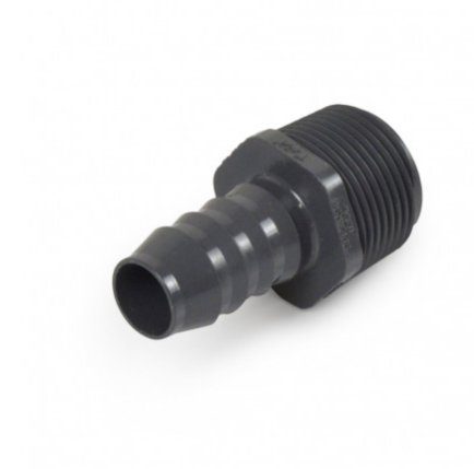 Adaptador reductor de PVC con rosca NPT macho de 3/4" de inserción dentada, Sch 40, gris - Quierox - Tienda Online