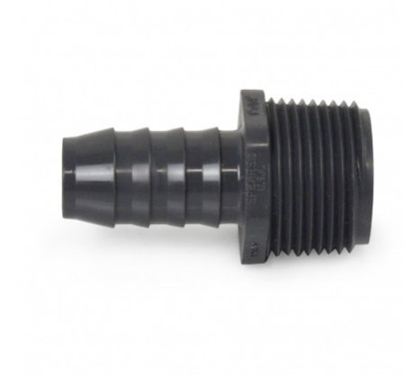 Adaptador reductor de PVC con rosca NPT macho de 3/4" de inserción dentada, Sch 40, gris - Quierox - Tienda Online