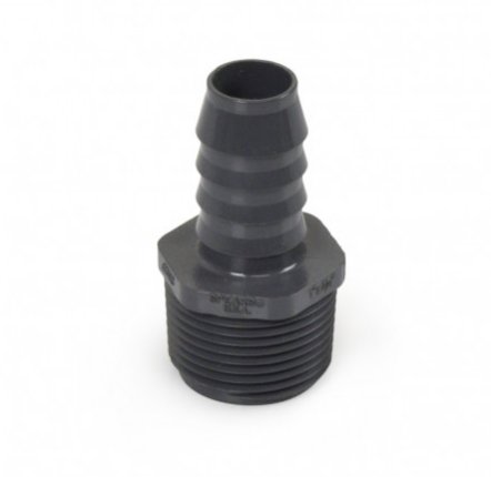 Adaptador reductor de PVC con rosca NPT macho de 3/4" de inserción dentada, Sch 40, gris - Quierox - Tienda Online