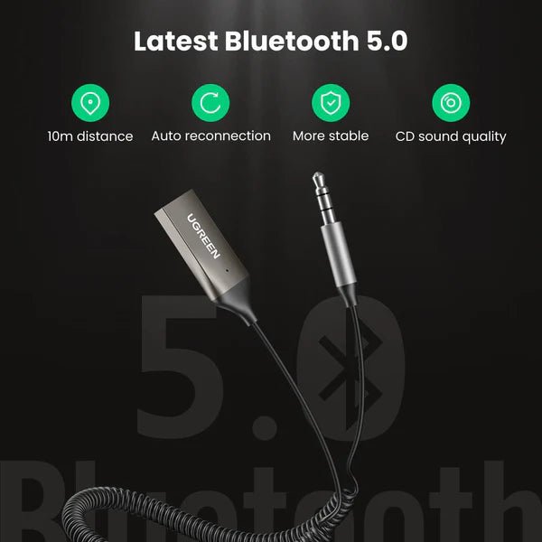 Adaptador UGREEN Aux a Bluetooth 5.0 - Quierox - Tienda Online