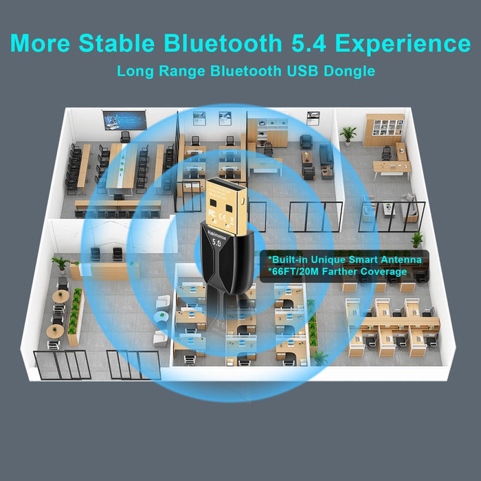 Adaptador USB Bluetooth 5.4 mejorado para PC, adaptador USB inalámbrico para computadora portátil - Quierox - Tienda Online