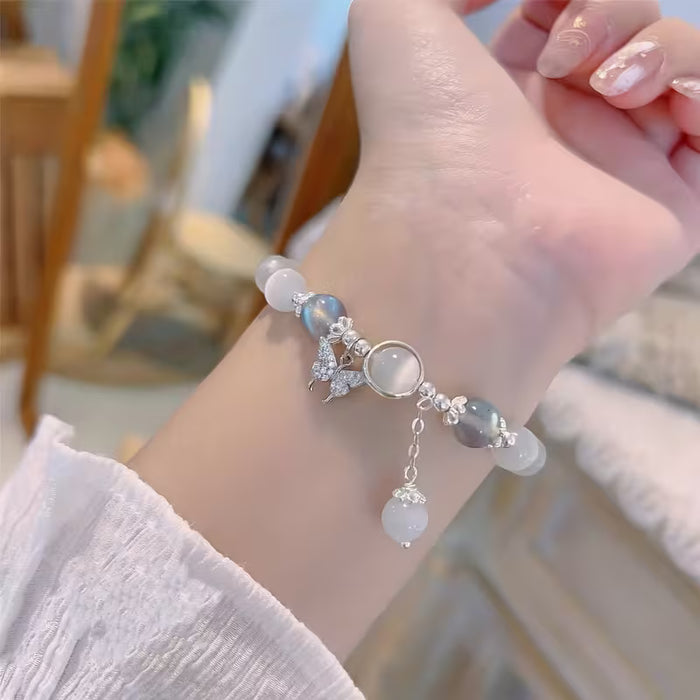 Pulsera de Imitación Ojo de Gato y Mariposa para Mujer