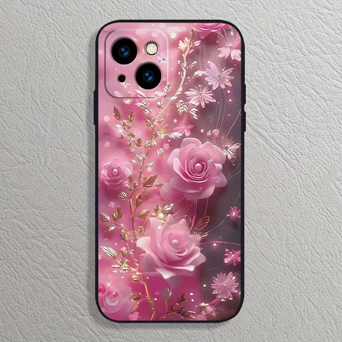 Funda protectora de teléfono móvil con estamapdo florales para iPhone 11