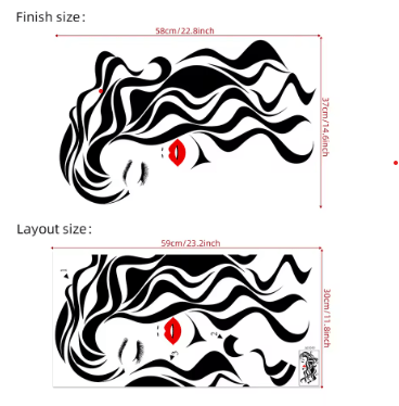 Adhesivo de pared de cara femenina de belleza - Quierox - Tienda Online