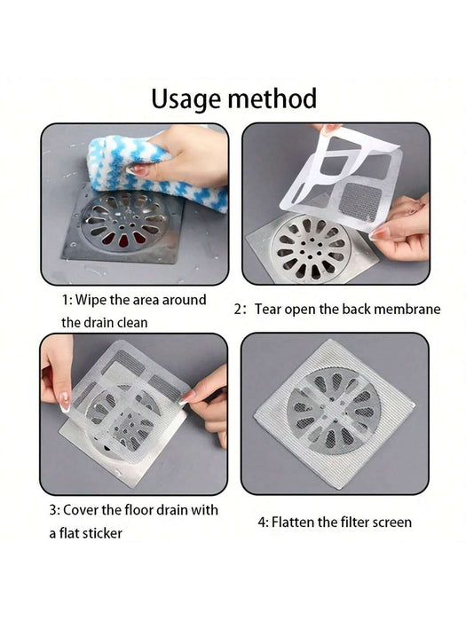Adhesivo para desagüe de suelo para cocina y baño, evita que entren pelos e insectos, 10 PIEZAS - Quierox - Tienda Online