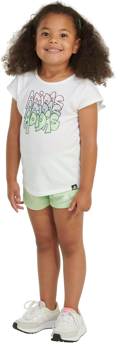 Adidas Conjunto de camiseta y pantalones cortos deportivos para niña - Quierox - Tienda Online