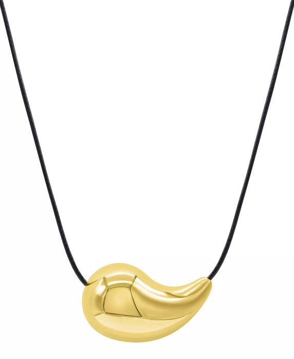ADORNIA Collar ajustable con forma de lágrima dorada y cordón negro resistente al deslustre - Quierox - Tienda Online