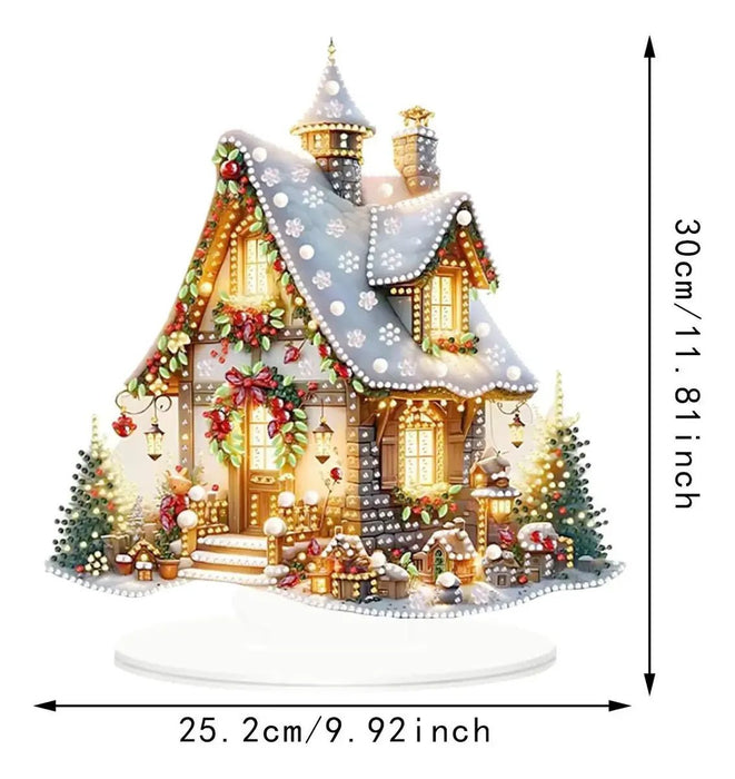 Adorno de acrílico de casa de nieve, figura navideña coleccionable - Quierox - Tienda Online
