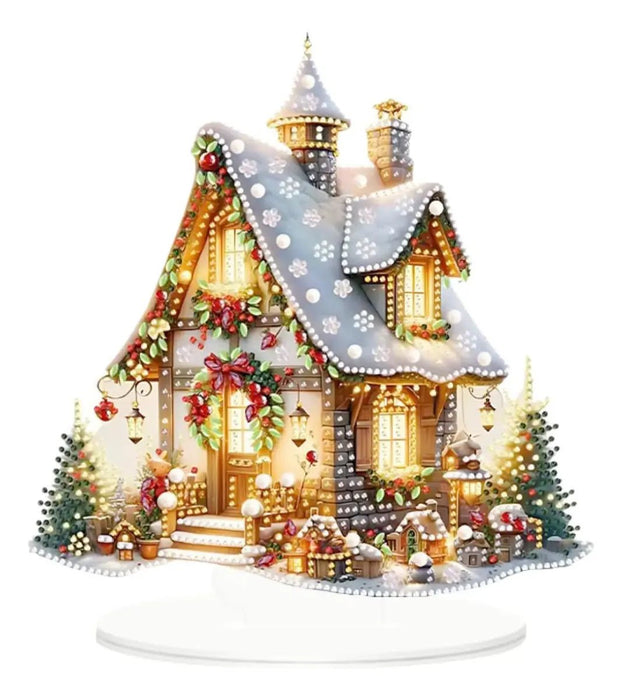 Adorno de acrílico de casa de nieve, figura navideña coleccionable - Quierox - Tienda Online