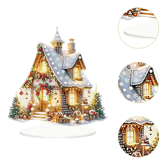 Adorno de acrílico de casa de nieve, figura navideña coleccionable - Quierox - Tienda Online