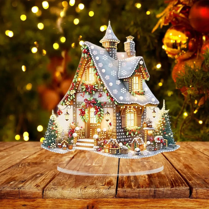 Adorno de acrílico de casa de nieve, figura navideña coleccionable - Quierox - Tienda Online