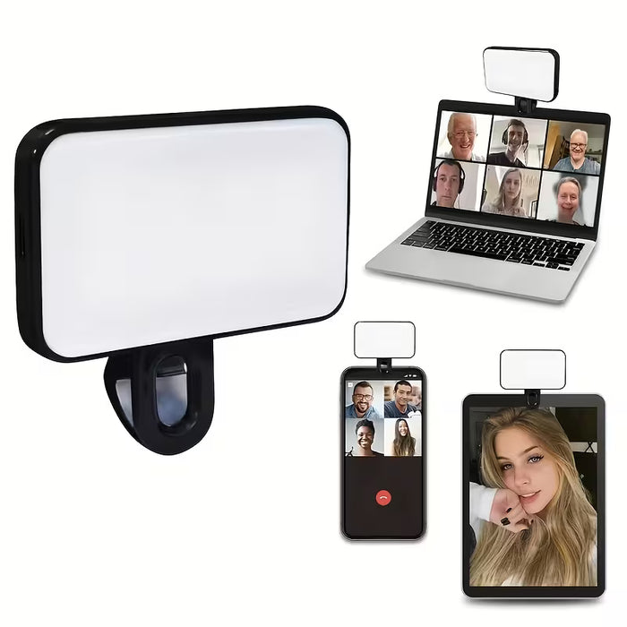 Luz de relleno LED compacta para smartphones y laptop
