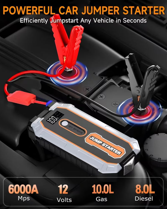 Arrancador de Batería Todo en Uno 6000A de Pico con Martillo de Seguridad 12V Litio-Ión