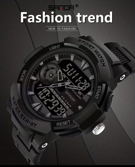 Reloj Deportivo de Lujo para Hombre SANDA con Luz Trasera Digita