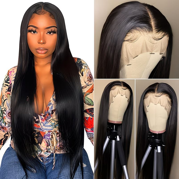 Peluca Negra Larga y Lisa Sintetica para Mujer 20 INCH