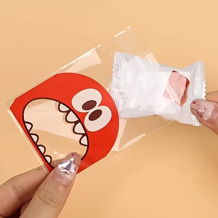 50pcs Bolsas autoadhesivas Coloridas de Snack de Monstruos de Dibujos Animados