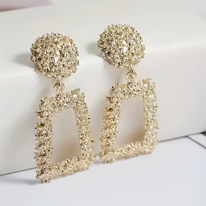SHEIN Aretes Geométricos de Moda Mate Exagerados y Grandes, Aretes Largos