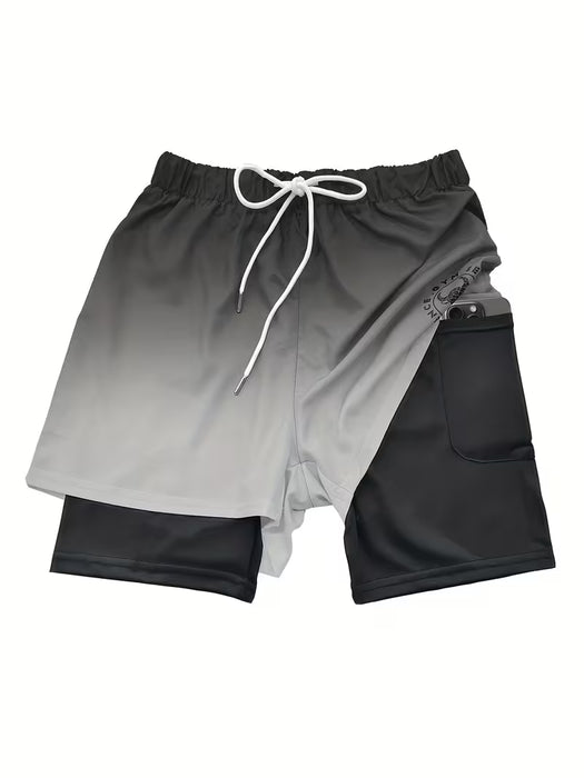 Shorts Deportivos Casuales para Hombre Con Patrón De Impresión De Toro Y Letras GYM