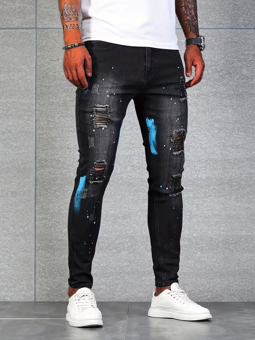 Shein Pantalones ajustados de mezclilla sintética para hombre