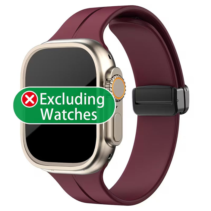 Correa de silicona con hebilla magnética plegable para Iwatch