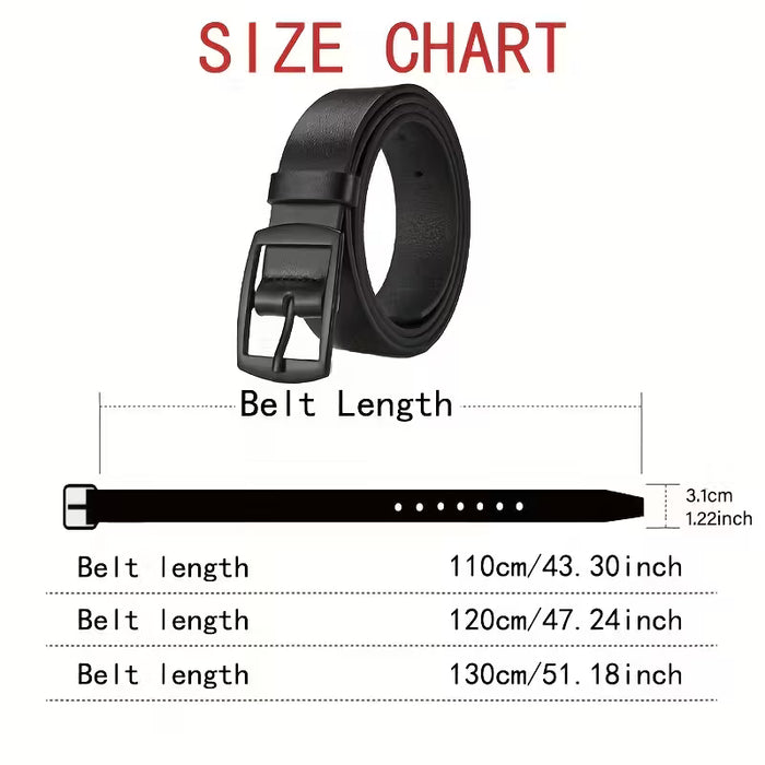 Un cinturón elegante de cuero sintético para hombre, con un diseño retro fácil y hebilla suave