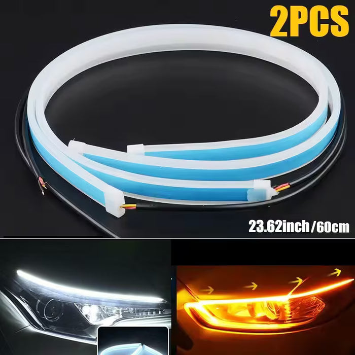 2pcs Barra de Luz LED Ultrafina de 60cm, 7.5W 6000K Amarillo + Blanco