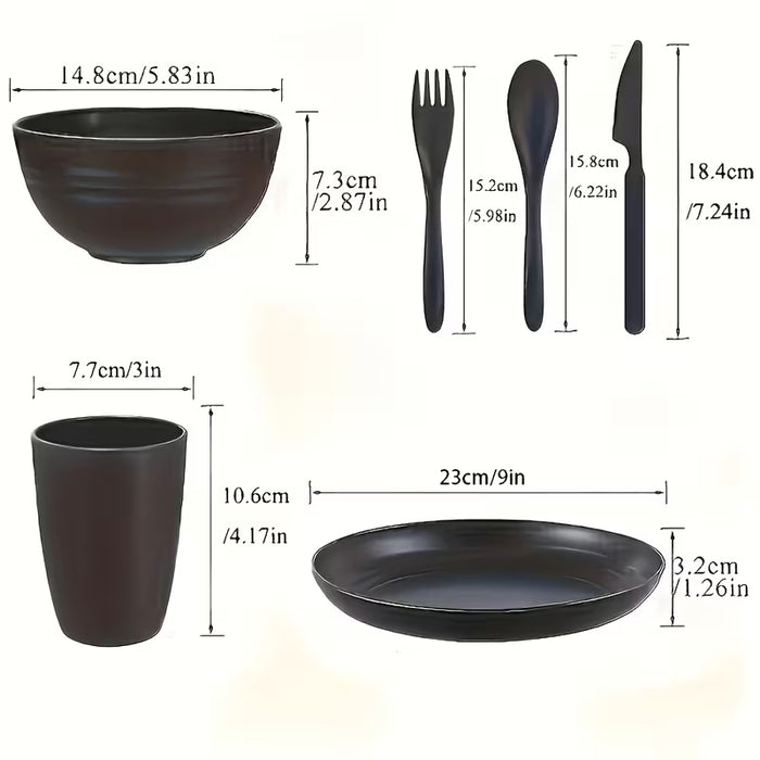 28 Piezas de Cubiertos de Plástico - Apto para Microondas y Lavavajillas, Fácil de Limpiar