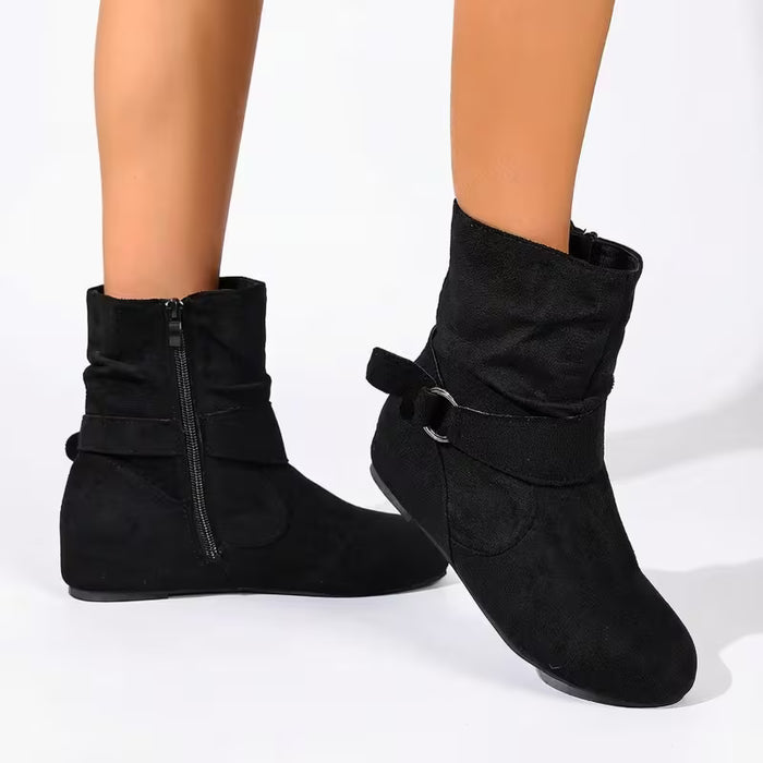 Botines planos de estilo gótico de moda para mujer, simples y ligeros