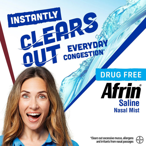 Afrin, spray nasal salino 100 % libre de fármacos 4.5 oz - Quierox - Tienda Online