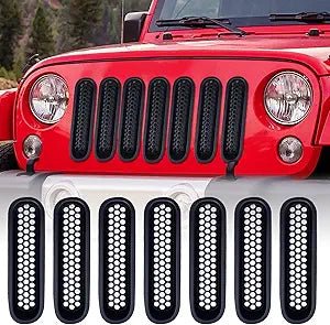 AggAuto Insertos de rejilla compatibles con Jeep Wrangler JK JKU 2007 - 2015, negro mate - Quierox - Tienda Online