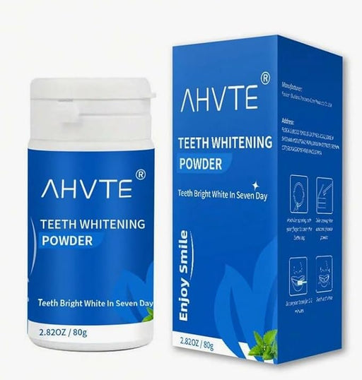 AHVTE Polvo blanqueador dental: fórmula de menta de limpieza profunda enriquecida con flor de madreselva 80g - Quierox - Tienda Online