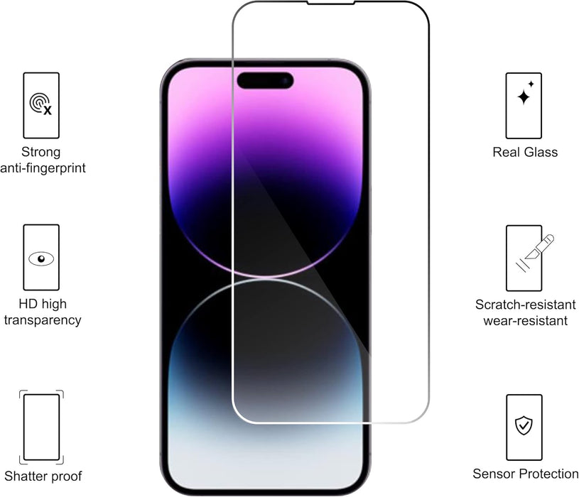 Ailun - Protector de pantalla, iPhone 14 Pro, paquete de 3, protector de lente de cámara - Quierox - Tienda Online