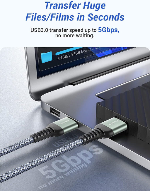 AINOPE Cable USB 3.0 A a A macho, [6.6 pies] - Quierox - Tienda Online
