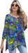 AKEWEI Blusas tipo túnica de manga 3/4 para mujer ajuste holgado - Quierox - Tienda Online