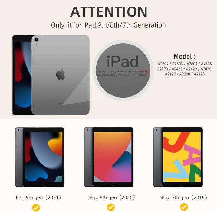 Akkerds Funda para iPad, de 9ª/8ª/7ª generación con soporte para lápiz - Quierox - Tienda Online