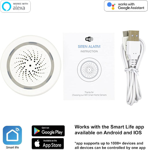Alarma y timbre de puerta con sonido WiFi inteligente, compatible con las apps Smart Life y Tuya. - Quierox - Tienda Online