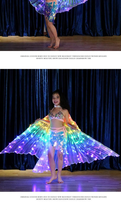 Alas de mariposa fluorescentes LED para danza del vientre Ruoru, alas de Isis para niños - Quierox - Tienda Online