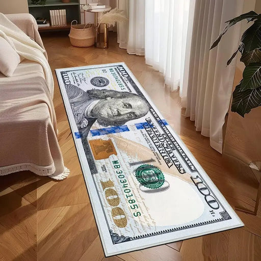 Alfombra con diseño de dólar estadounidense para sala de estar, cocina, pasillo, 45cm*120cm - Quierox - Tienda Online
