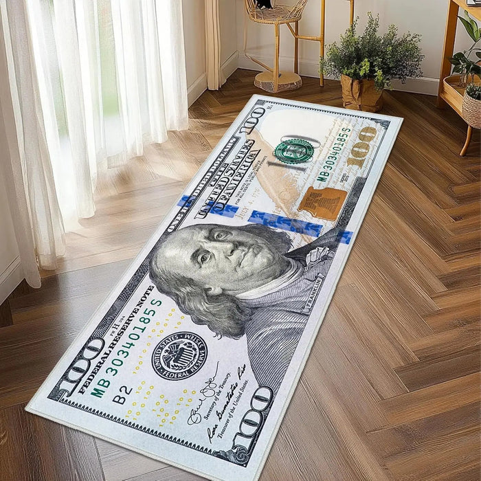 Alfombra con diseño de dólar estadounidense para sala de estar, cocina, pasillo, 45cm*120cm - Quierox - Tienda Online